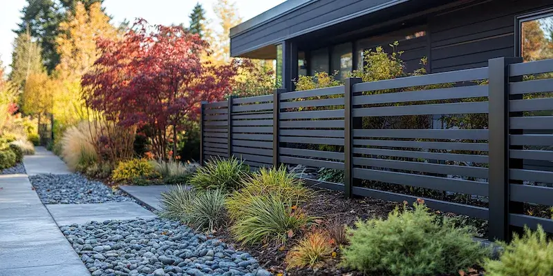 Moderne Gartengestaltung mit Zäunen aus Polen